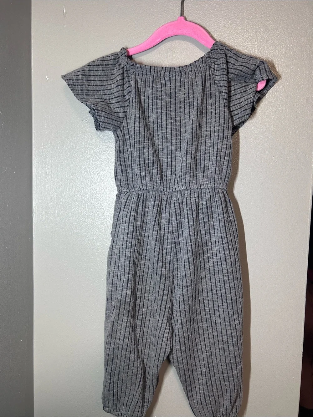 Cat & Jack Gray Striped Girls' Jumpsuit